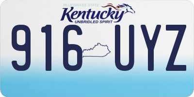 KY license plate 916UYZ