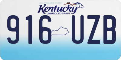 KY license plate 916UZB