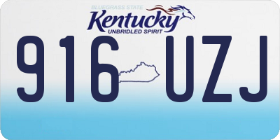 KY license plate 916UZJ