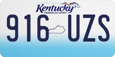 KY license plate 916UZS