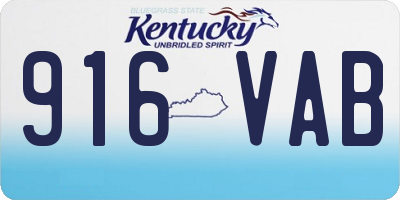 KY license plate 916VAB