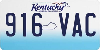 KY license plate 916VAC