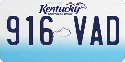 KY license plate 916VAD
