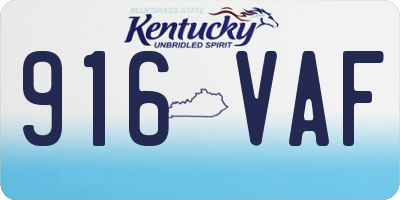 KY license plate 916VAF
