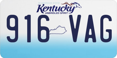 KY license plate 916VAG