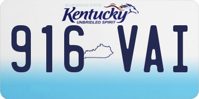 KY license plate 916VAI