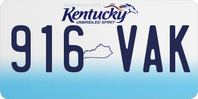 KY license plate 916VAK