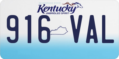 KY license plate 916VAL
