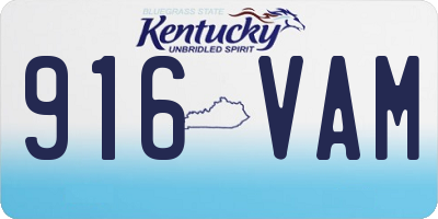 KY license plate 916VAM