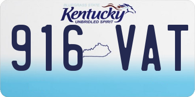 KY license plate 916VAT