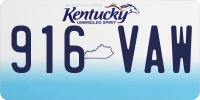 KY license plate 916VAW