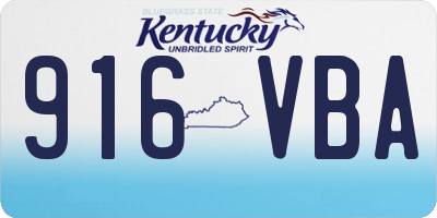 KY license plate 916VBA