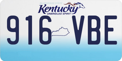 KY license plate 916VBE