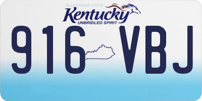 KY license plate 916VBJ