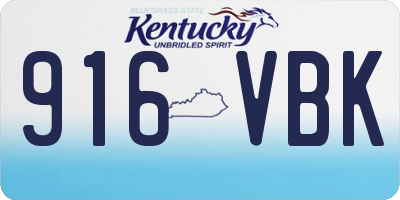 KY license plate 916VBK