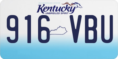KY license plate 916VBU