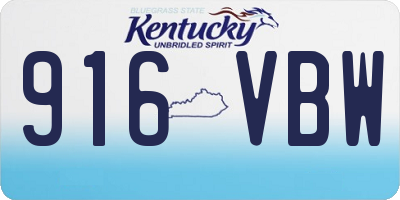KY license plate 916VBW