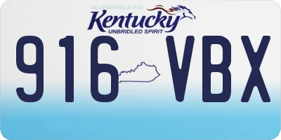 KY license plate 916VBX