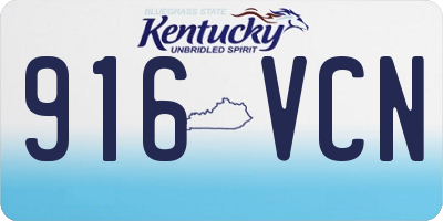 KY license plate 916VCN