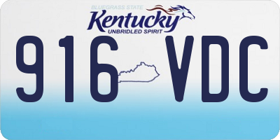 KY license plate 916VDC