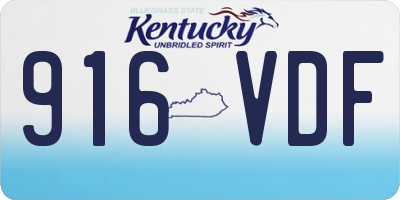 KY license plate 916VDF