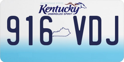 KY license plate 916VDJ