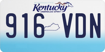 KY license plate 916VDN