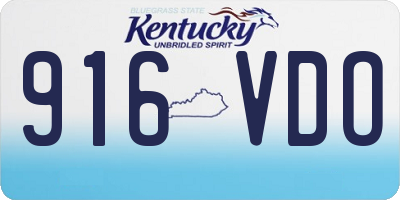 KY license plate 916VDO
