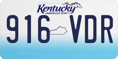 KY license plate 916VDR