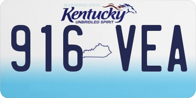 KY license plate 916VEA