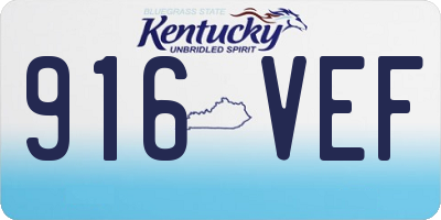 KY license plate 916VEF