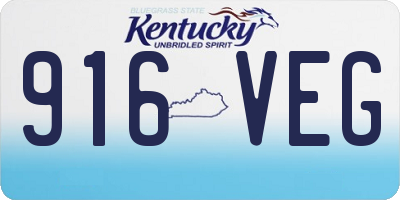 KY license plate 916VEG