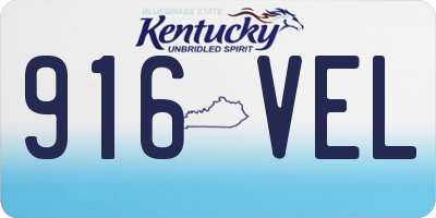 KY license plate 916VEL