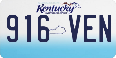 KY license plate 916VEN