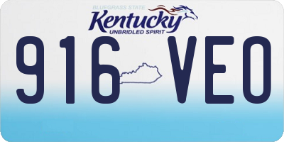 KY license plate 916VEO