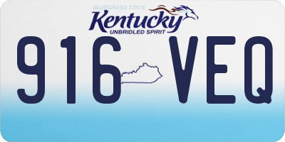 KY license plate 916VEQ