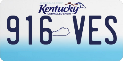 KY license plate 916VES