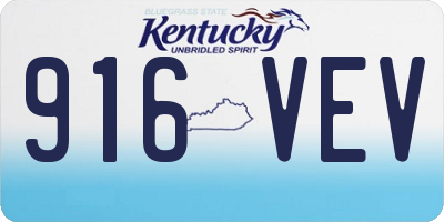 KY license plate 916VEV