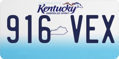 KY license plate 916VEX