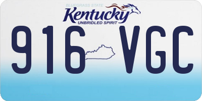 KY license plate 916VGC