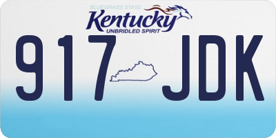KY license plate 917JDK