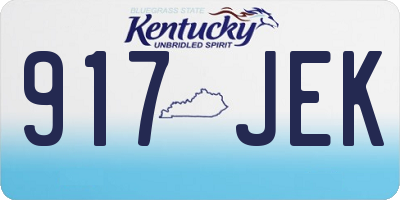 KY license plate 917JEK
