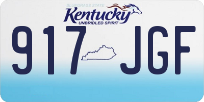KY license plate 917JGF