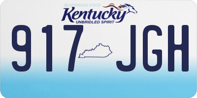 KY license plate 917JGH