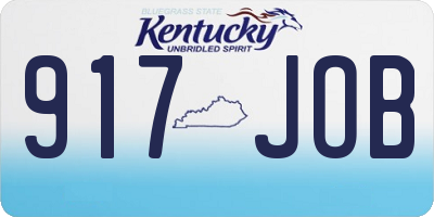 KY license plate 917JOB