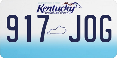 KY license plate 917JOG
