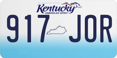 KY license plate 917JOR