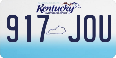 KY license plate 917JOU