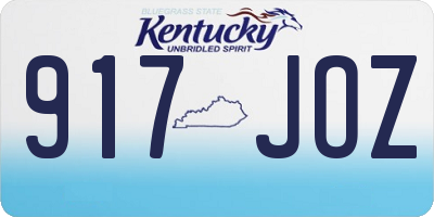 KY license plate 917JOZ
