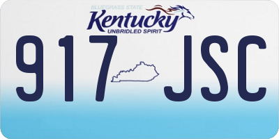 KY license plate 917JSC
